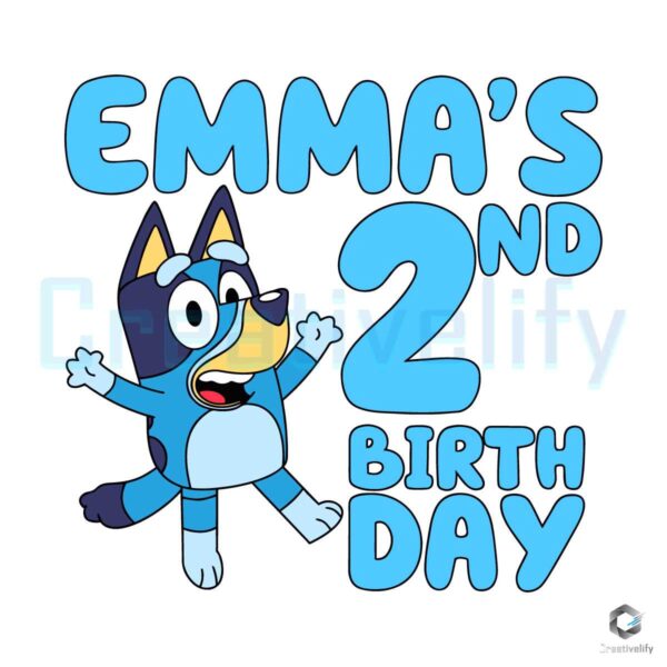 Personalized Happy Birthday Bluey SVG File