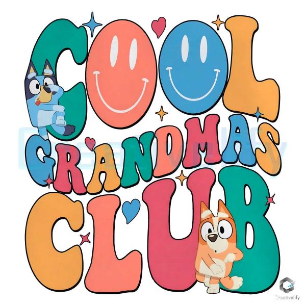 Bluey Cool Grandmas Club PNG File Design