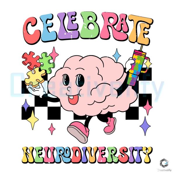 Celebrate Neurodiversity Brain Bougie SVG