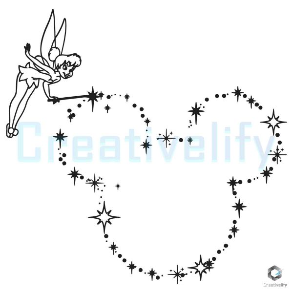 Tinkerbell Mickey Mouse Head SVG File Download