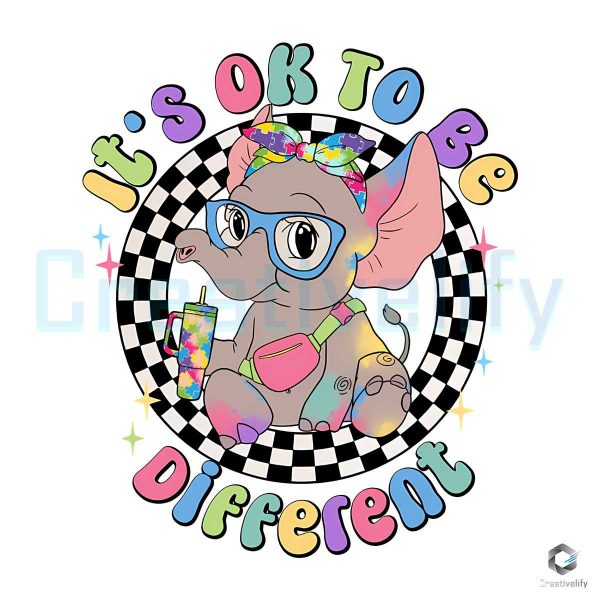 Its Ok To Be Different Elephant PNG File