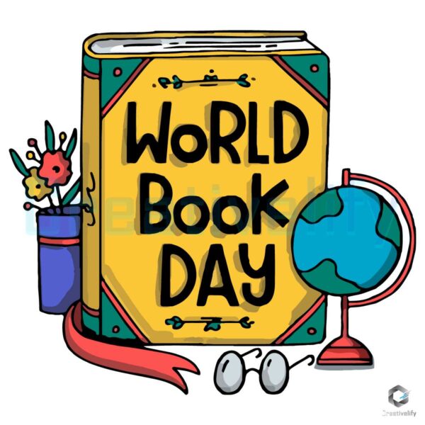 World Book Day Globe Glasses Bookish SVG