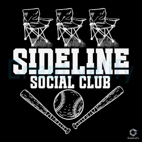 Sideline Social Club Baseball SVG File Digital