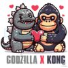 Godzilla x Kong Love Heart SVG File Design