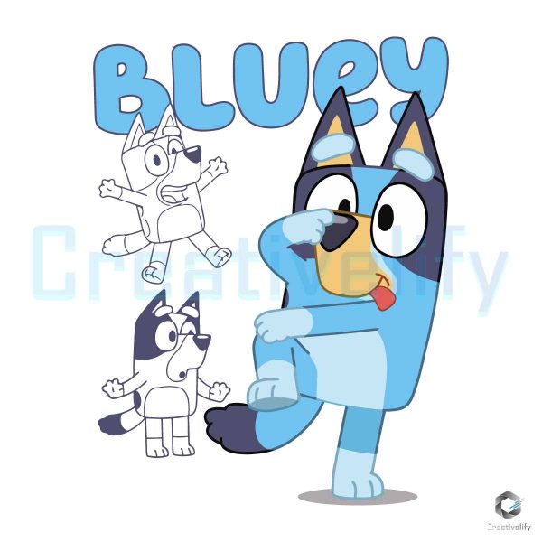 Bluey Dog Cartoon Character SVG File Digital