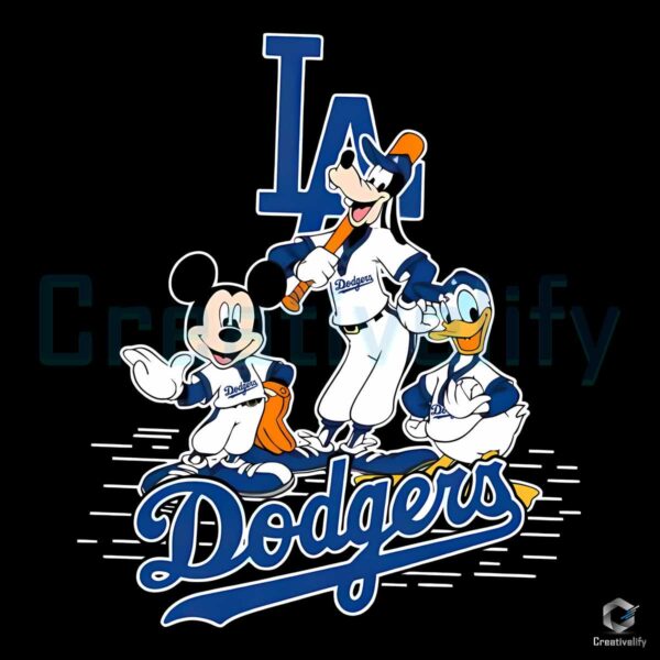 Mickey And Friends Dodgers Baseball PNG