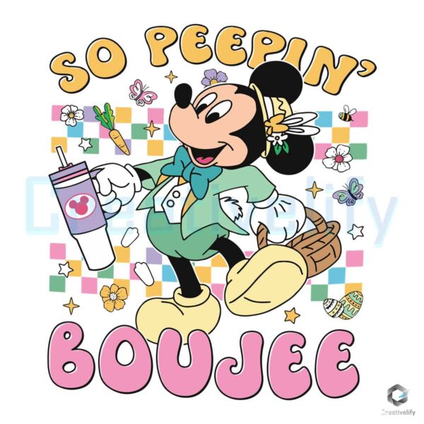 Mickey Easter Bunny So Peepin Boujee PNG