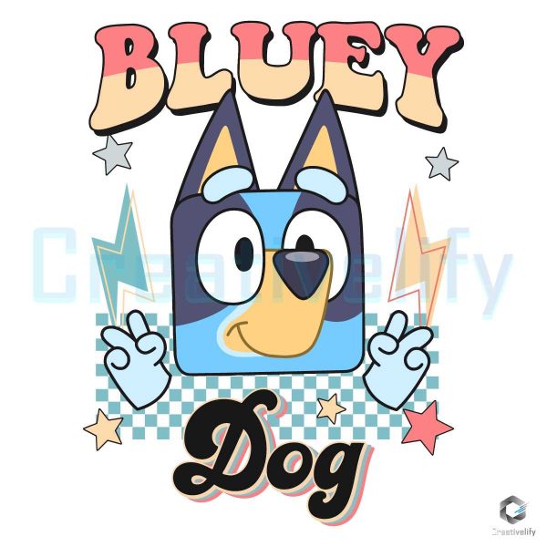 Bluey Dog Funny Cartoon Character SVG File