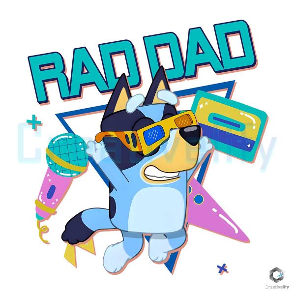 Bluey Rad Dad Bandit Heeler Dancing PNG