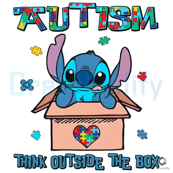 Stitch Autism Think Outside The Box PNG
