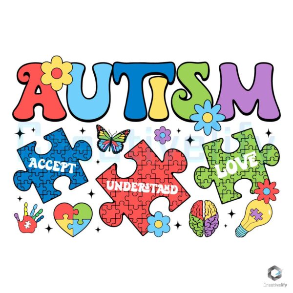 Autism Accept Understand Love Education SVG