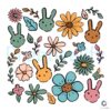 Boho Easter Flower Bunny Vintage SVG