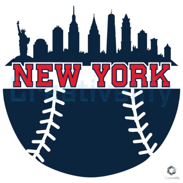 New York Yankees Baseball Skyline SVG