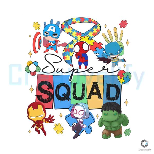 Super Squad Superhero Autism PNG File