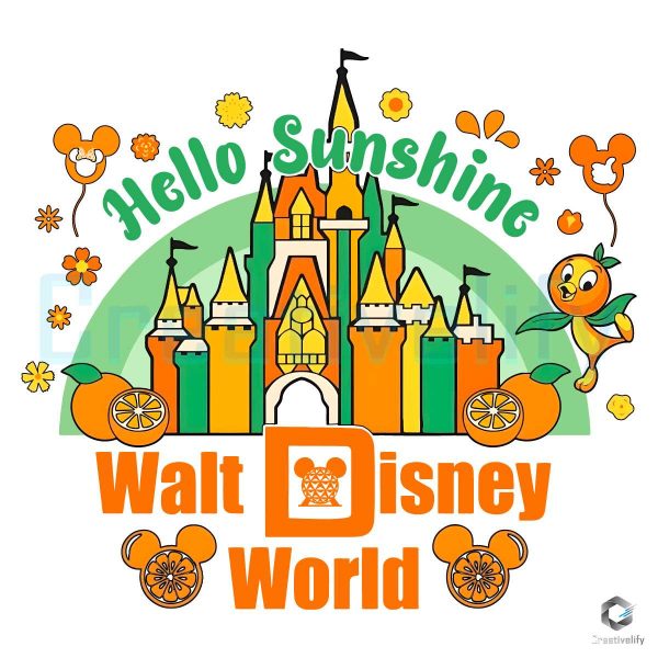 Orange Bird Hello Sunshine Disney World PNG
