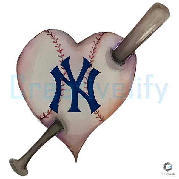 New York Yankees Baseball Team Heart PNG
