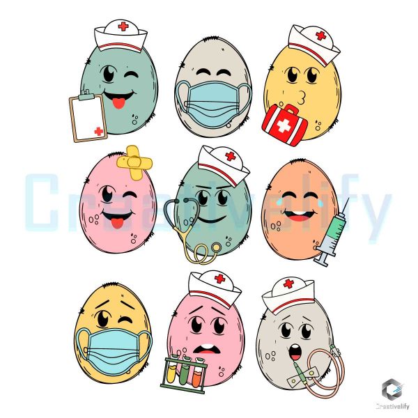 Happy Easter Eggs RN Nurse SVG File