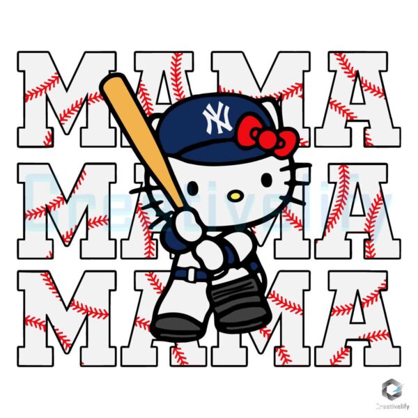 Hello Kitty Mama NY Yankees Team SVG