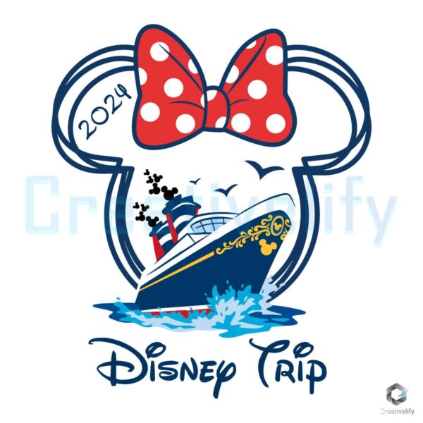 Minnie Head Disney Trip 2024 SVG File Design