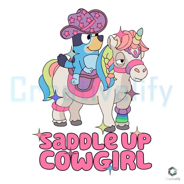 Saddle Up Cowgirl Bluey SVG File Digital