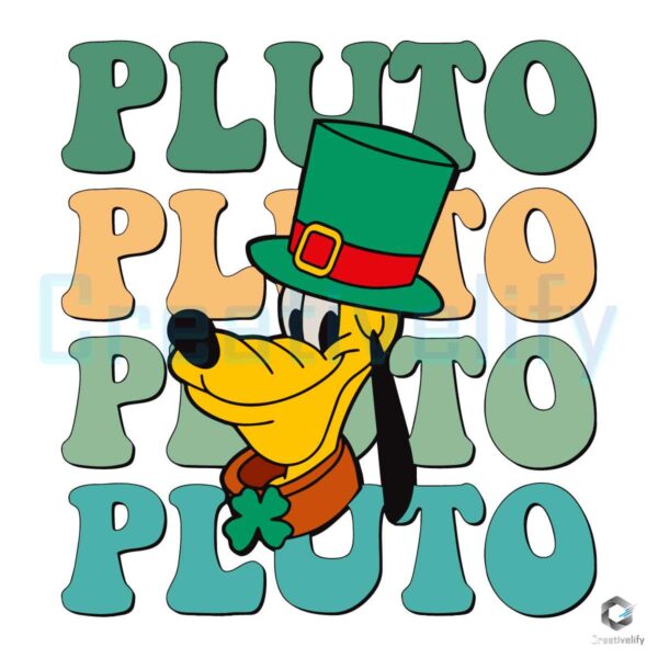 Retro Disney Pluto St Patricks Day SVG