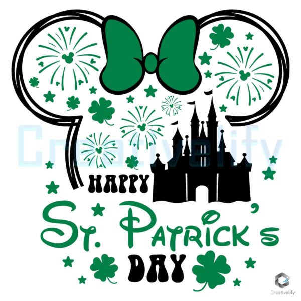 Patricks Day Minnie Head Castle SVG