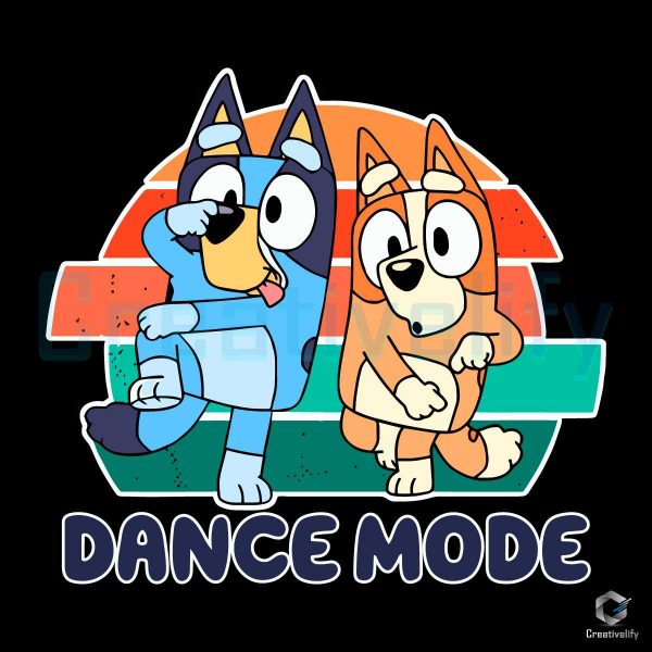 Retro Bluey Bingo Dance Mode SVG File