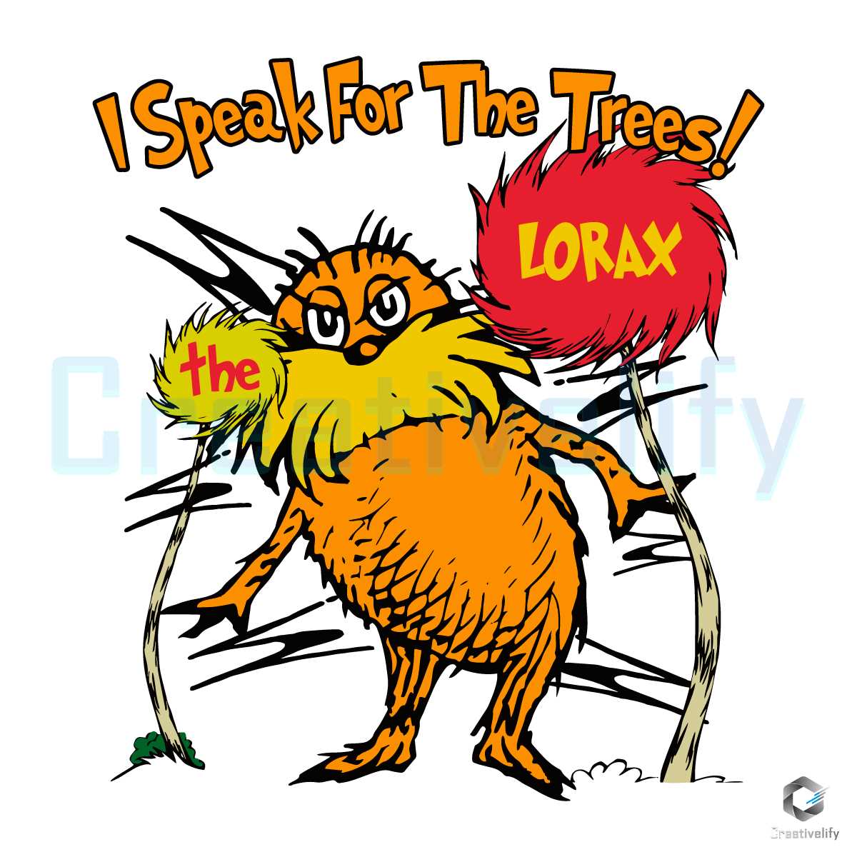 Funny Dr Seuss Trees The Lorax SVG - CreativeLify