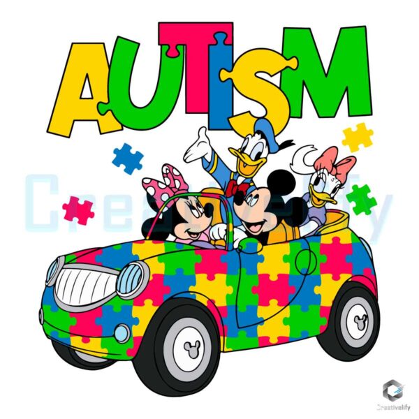 Disney Friends Truck Autism Awareness SVG