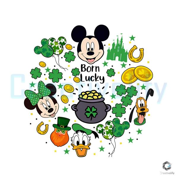 Disney Born Lucky Happy Patricks Day PNG