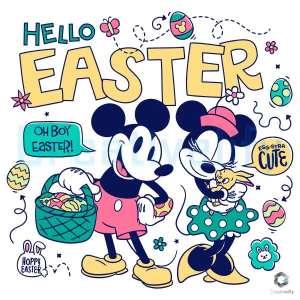 Mickey Minnie Hello Easters Day SVG File