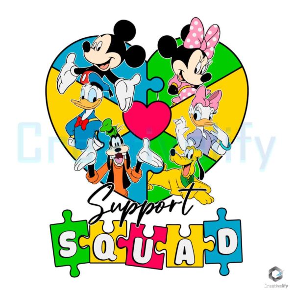 Disney Friends Support Squad Autism SVG