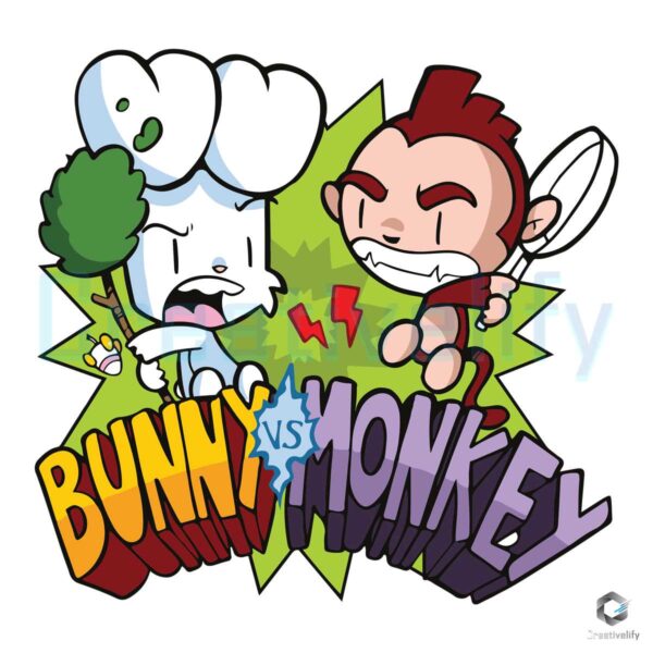 Bunny Vs Monkey Cartoon World SVG File
