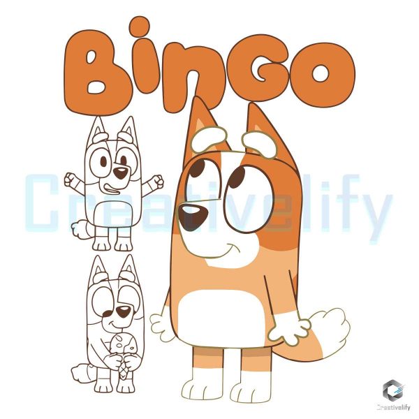 Bingo Bluey Cartoon SVG File Download