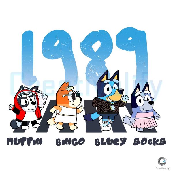 Funny Bluey Characters 1989 PNG File Download