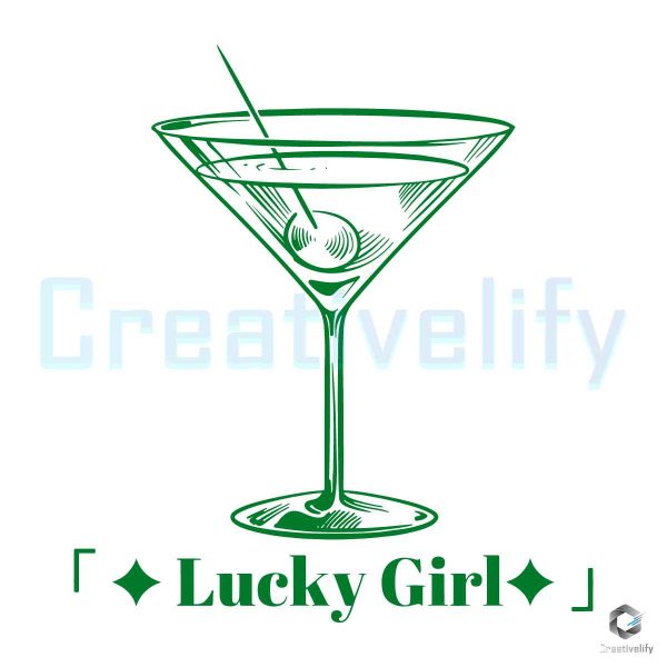 Lucky Girl Patricks Day Coquette SVG File