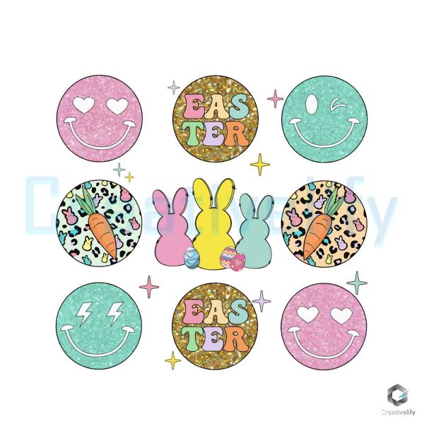 Funny Smiley Face Easters Day Bunny PNG