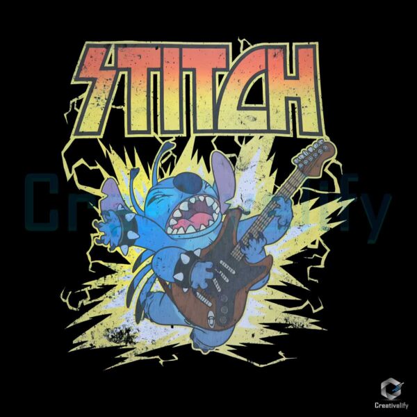 Disney Stitch Rock n Roll PNG File Design