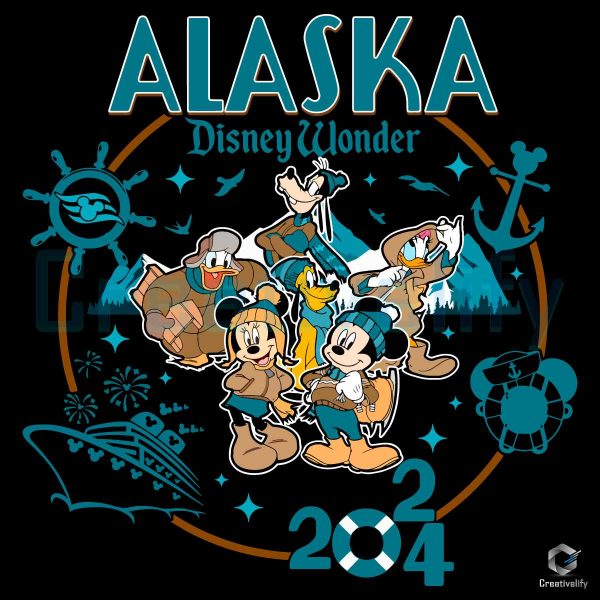 Mickey Friends Alaska Disney Wonder 2024 SVG