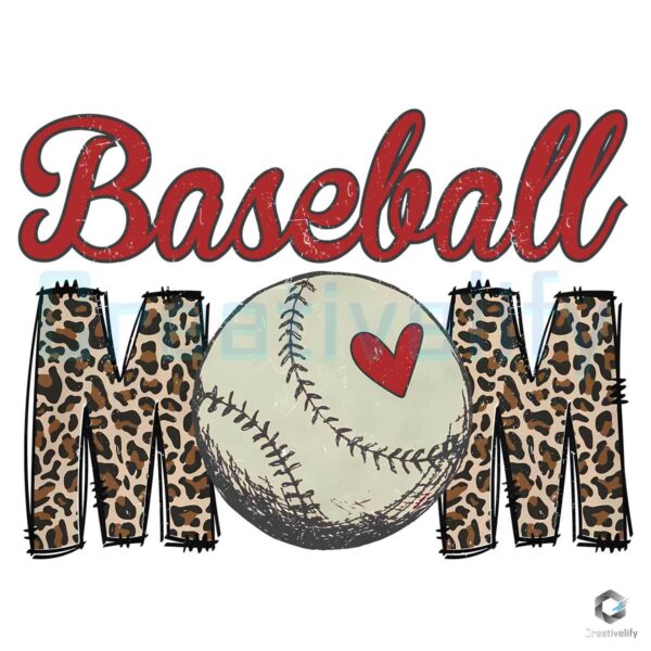 Leopard Baseball Mom Game Day PNG