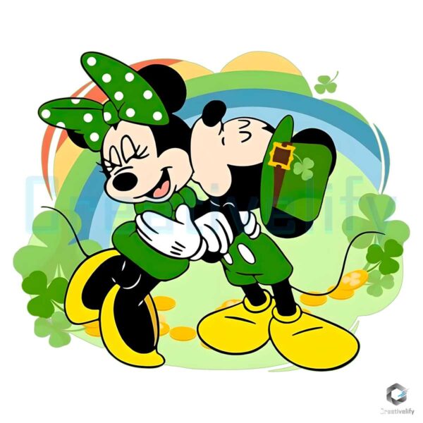 Mickey Minnie Irish Four Leaf Clover PNG