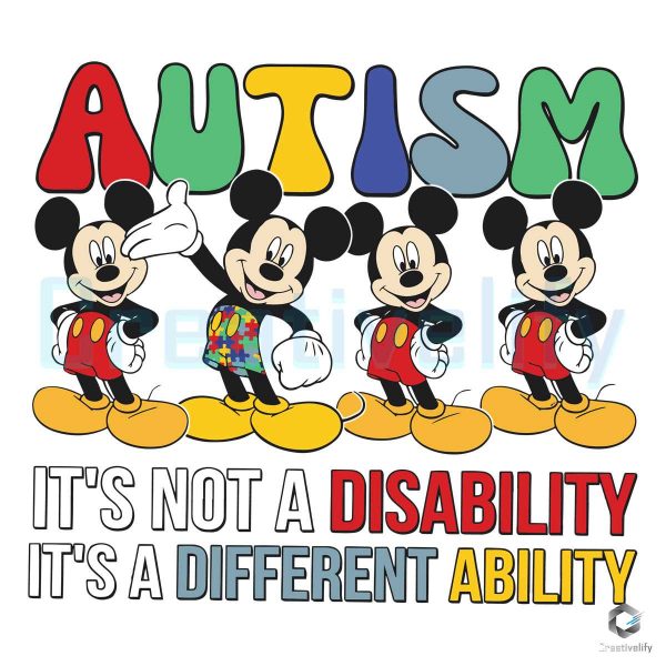 Mickey Autism Its Not A Disability SVG File