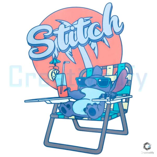 Stitch Beach Chair Disney Vacation PNG File