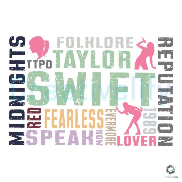 Taylor Swift Fearless Folklore Albums SVG File