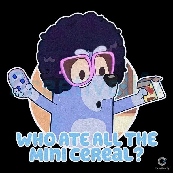 Bluey 80s Who Ate Mini Cereal Mini Cereal PNG
