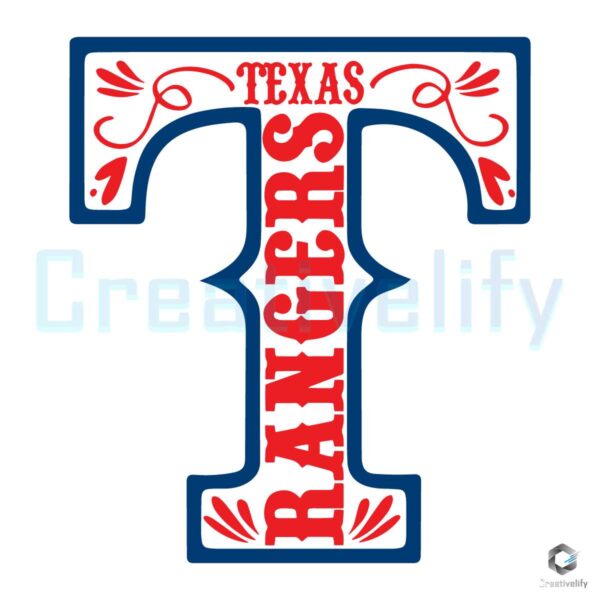Texas Rangers Baseball T Logo SVG File