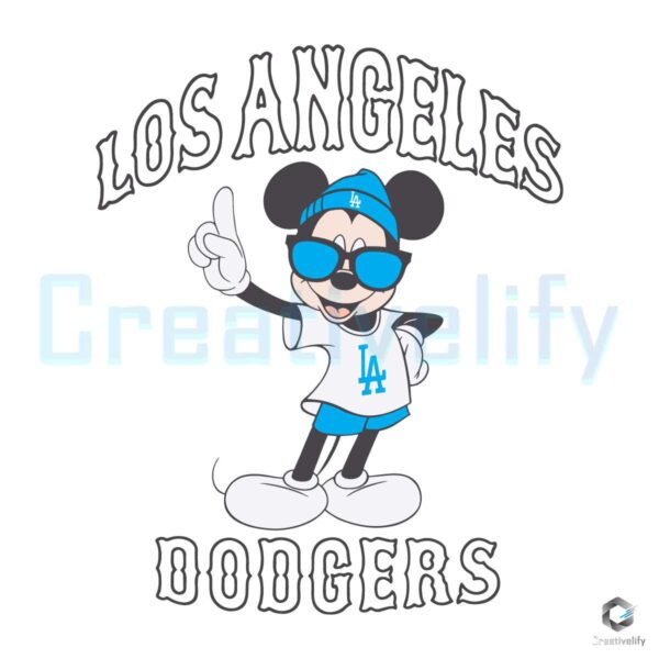 Mickey Mouse LA Dodgers Baseball SVG File