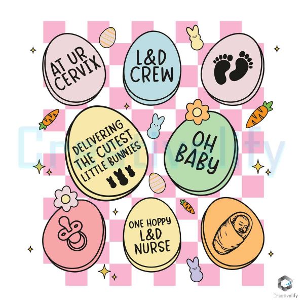 Oh Baby Labor and Delivery Easter Nurse SVG