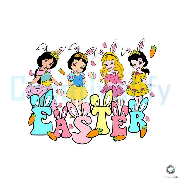 Cute Disney Princess Easter Bunny PNG File