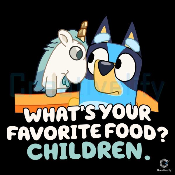 Bluey Unicorse Whats Your Favorite Food SVG File